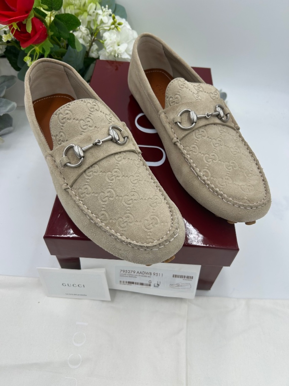 *************Men’s Gucci GG suede Driver loafers. Size 11.(fits 12 US.) - Picture 3 of 11